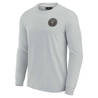 T-shirt unisexe Fanatics gris Inter Miami CF Elements super doux à manches longues