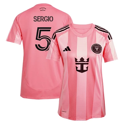 Women's adidas Sergio Busquets Light Pink Inter Miami CF 2025 Euforia Replica Player Jersey