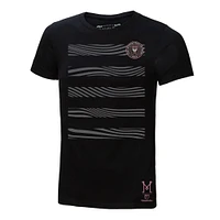 Women's Mitchell & Ness Black Inter Miami CF Reflective Pattern Stripe T-Shirt