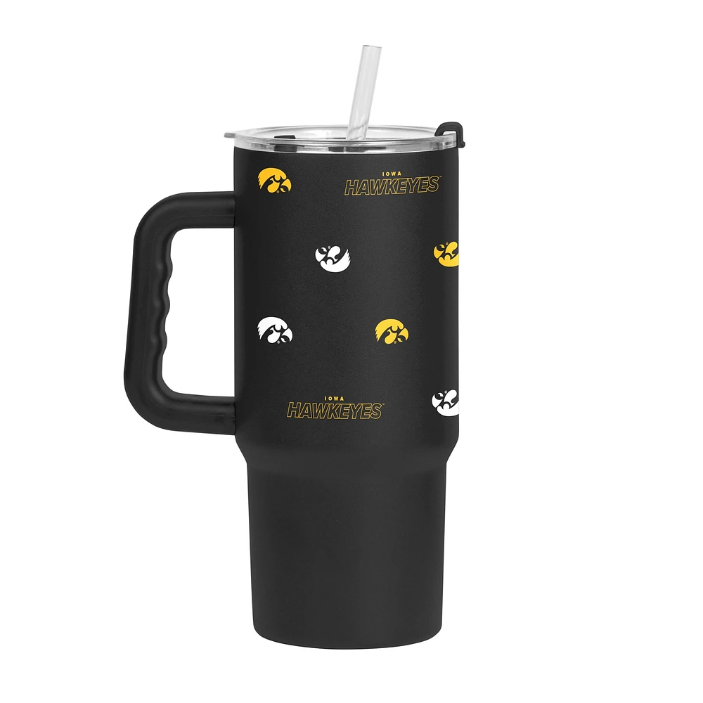 Gobelet à revêtement en poudre Step and Repeat de 24 oz des Iowa Hawkeyes
