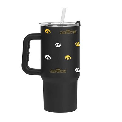 Gobelet à revêtement en poudre Step and Repeat de 24 oz des Iowa Hawkeyes