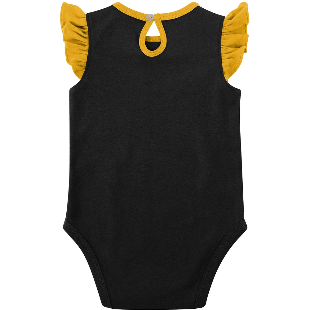 Girls Newborn & Infant Black/Gold Iowa Hawkeyes Spread the Love 2-Pack Bodysuit Set