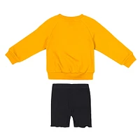Girls Toddler Colosseum  Gold/Black Iowa Hawkeyes Beta Fleece Sweatshirt and Shorts Set