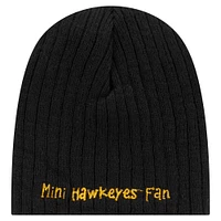 Infant New Era  Black Iowa Hawkeyes Mini Fan Beanie