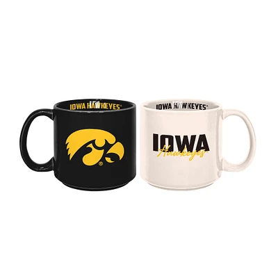 Lot de 2 tasses empilables de 15 oz des Iowa Hawkeyes