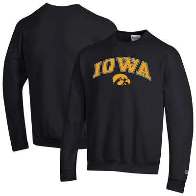 Sweat-shirt à capuche avec logo Arch Over Champion Black Iowa Hawkeyes pour homme
