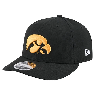 Casquette Snapback 9FIFTY Low Profile des Iowa Hawkeyes de New Era pour homme, noire