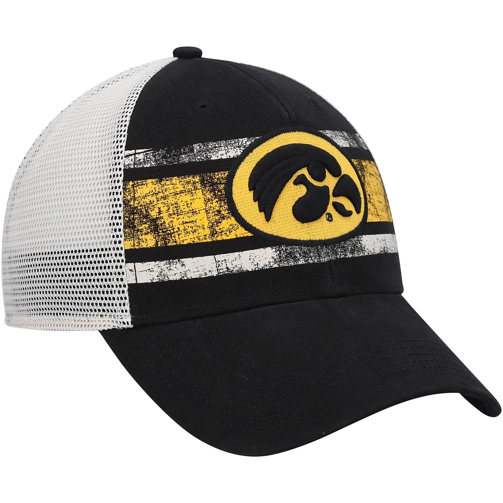 Men's '47 Black/White Iowa Hawkeyes Interlude MVP Trucker Snapback Hat