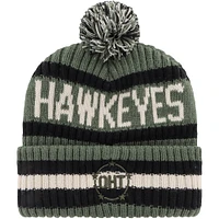 Men's '47 Green Iowa Hawkeyes OHT Military Appreciation Bering Cuffed Knit Hat with Pom