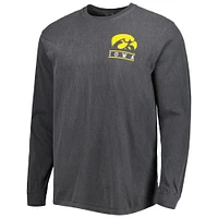 Men's Black Iowa Hawkeyes Circle Campus Scene Long Sleeve T-Shirt