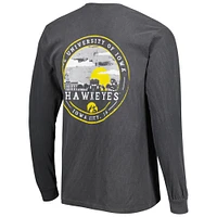 Men's Black Iowa Hawkeyes Circle Campus Scene Long Sleeve T-Shirt