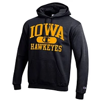 Men's Champion Black Iowa Hawkeyes Arch Pill Pullover Hoodie