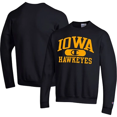 Sweat-shirt noir Champion Iowa Hawkeyes Arch Pill pour homme
