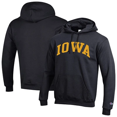 Sweat à capuche en polaire Basic Arch pour homme Champion Black Iowa Hawkeyes