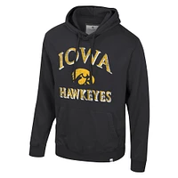 Sweat à capuche colosseum black iowa hawkeyes pour homme avec grosse casquette e-tan