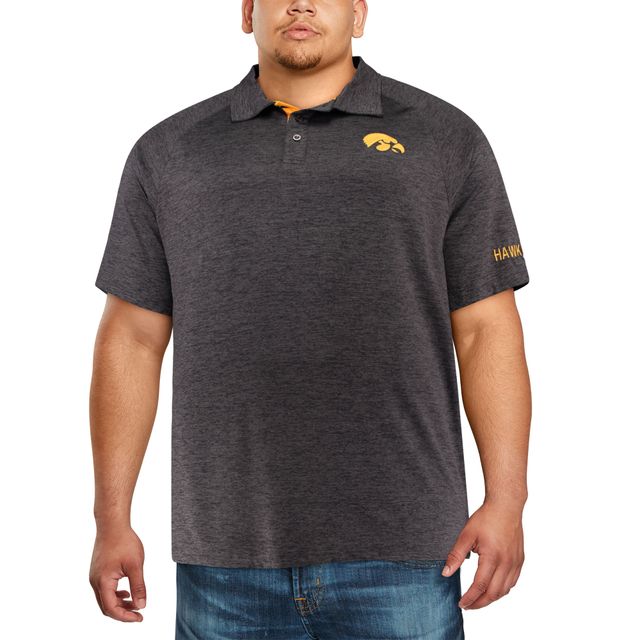 Colosseum Iowa Hawkeyes Big & Tall Down Swing Polo Homme Noir