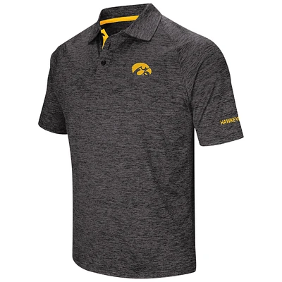 Colosseum Iowa Hawkeyes Big & Tall Down Swing Polo Homme Noir