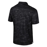 Men's Colosseum Black Iowa Hawkeyes Daly Print Polo
