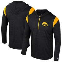 Men's Colosseum Black Iowa Hawkeyes Dozer Half-Zip Windshirt