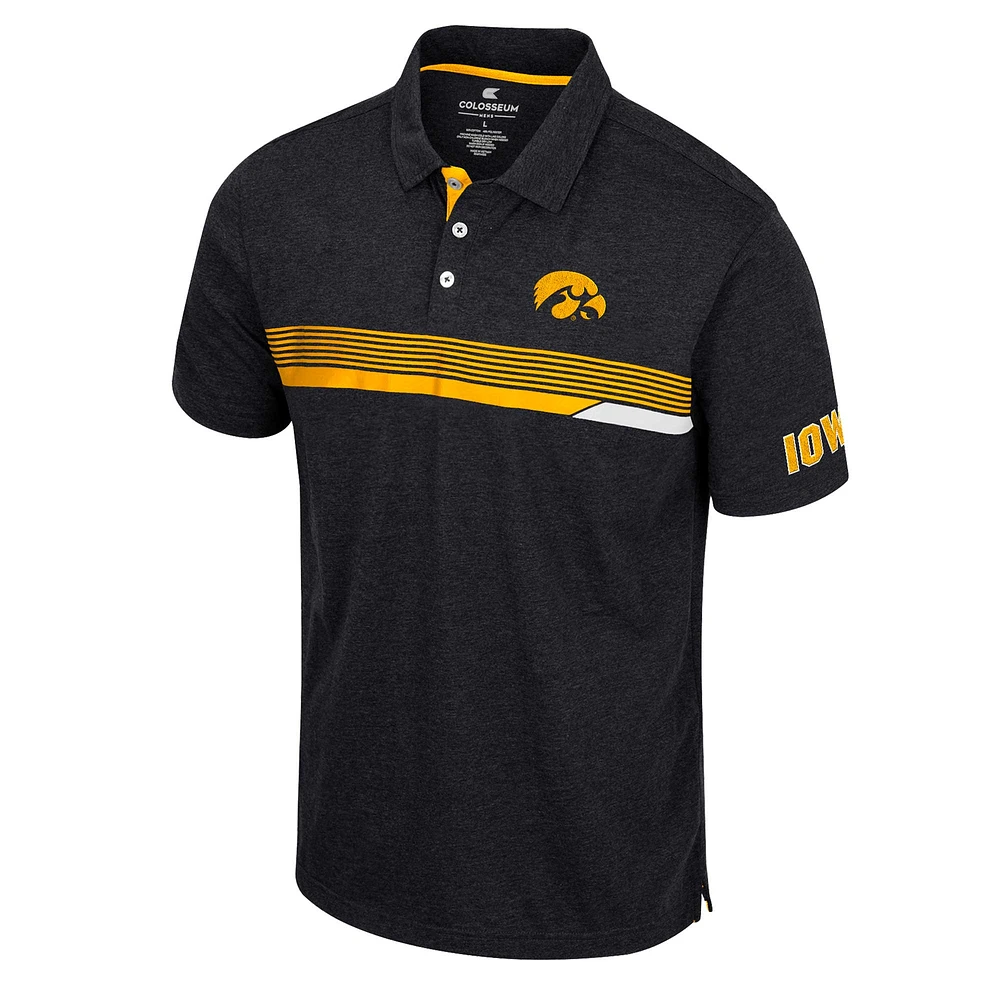 Men's Colosseum  Black Iowa Hawkeyes No Problemo Polo