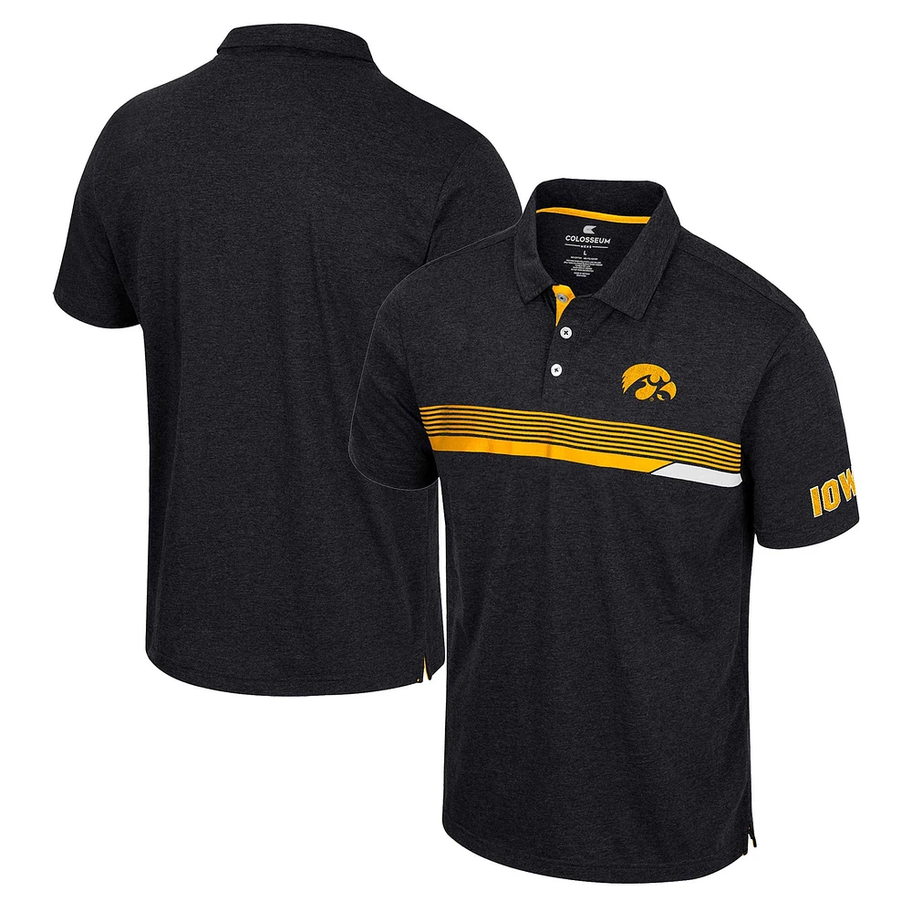 Men's Colosseum  Black Iowa Hawkeyes No Problemo Polo