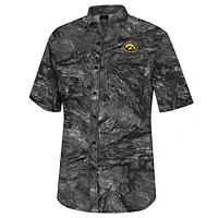 Men's Colosseum  Charcoal Iowa Hawkeyes Realtree Aspect Charter Full-Button Fishing Shirt