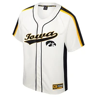 Men's Colosseum Cream Iowa Hawkeyes Ruth Button-Up Baseball Jersey