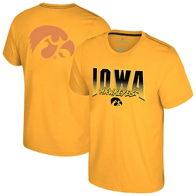 Men's Colosseum Gold Iowa Hawkeyes Dual Logo T-Shirt