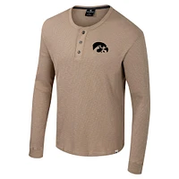 Men's Colosseum  Tan Iowa Hawkeyes Great Outdoors Henley Long Sleeve Shirt