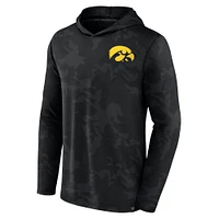 Men's Fanatics  Black Iowa Hawkeyes Camo Hoodie Long Sleeve T-Shirt