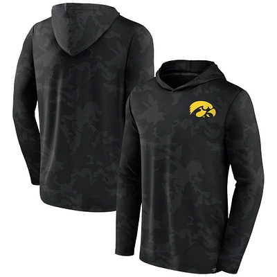 T-shirt à capuche camouflage noir Iowa Hawkeyes Fanatics pour hommes