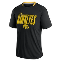 Men's Fanatics Black Iowa Hawkeyes Defender Fade Slant T-Shirt