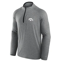Men's Fanatics Black Iowa Hawkeyes Mock Neck Half-Zip Pullover Jacket