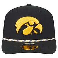Casquette extensible noire Game Day 9SEVENTY des Iowa Hawkeyes de New Era pour homme