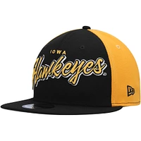 Men's New Era  Black Iowa Hawkeyes Outright 9FIFTY Snapback Hat