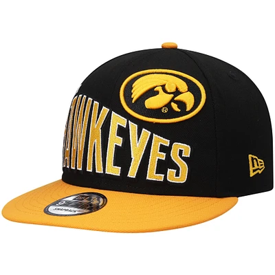 Casquette snapback 9FIFTY Vintage Wave bicolore Iowa Hawkeyes New Era noire pour homme