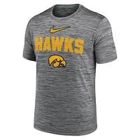 Men's Nike Anthracite Iowa Hawkeyes Campus Slant Velocity Performance T-Shirt