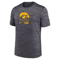 Men's Nike  Black Iowa Hawkeyes Campus Center Block Velocity Performance T-Shirt
