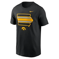 Men's Nike Black Iowa Hawkeyes Campus State Shape T-Shirt