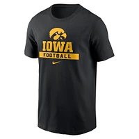 Men's Nike Black Iowa Hawkeyes Football T-Shirt