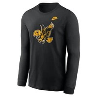 Men's Nike Black Iowa Hawkeyes Legacy Primary Logo Long Sleeve T-Shirt