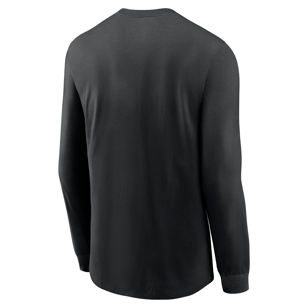 Men's Nike Black Iowa Hawkeyes Legacy Primary Logo Long Sleeve T-Shirt