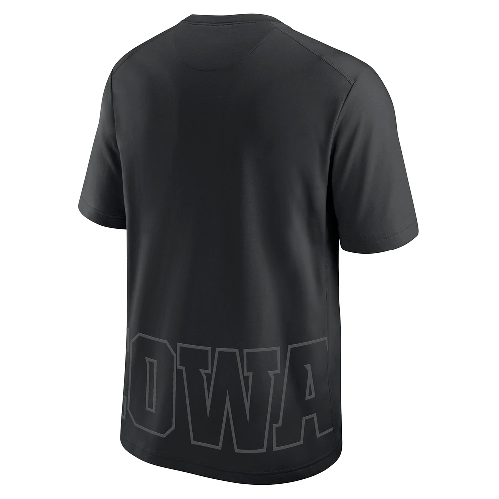 Men's Nike Black Iowa Hawkeyes Primary Statement Two-Hit Performance T-Shirt