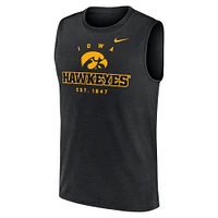 Men's Nike Black Iowa Hawkeyes Primetime Legend Mascot Lock Up Performance Muscle Tank Top