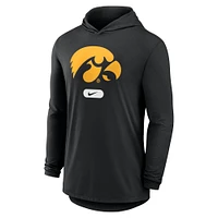 Men's Nike Black Iowa Hawkeyes Primetime Tri-Blend Performance Long Sleeve Hoodie T-Shirt