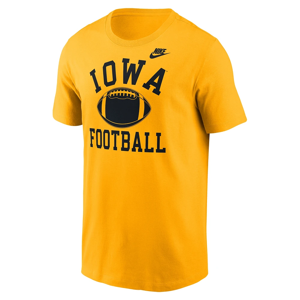 Men's Nike Gold Iowa Hawkeyes Legacy Football Icon T-Shirt