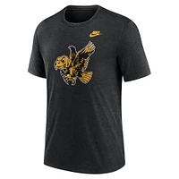 Men's Nike Heather Black Iowa Hawkeyes Blitz Legacy Primary Tri-Blend T-Shirt