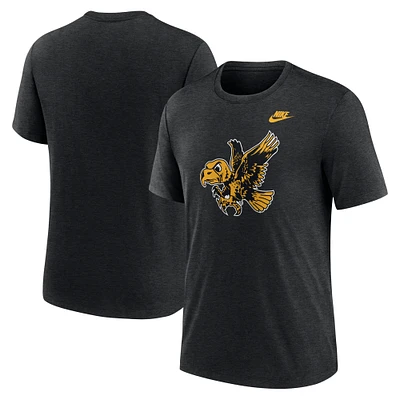Men's Nike Heather Black Iowa Hawkeyes Blitz Legacy Primary Tri-Blend T-Shirt