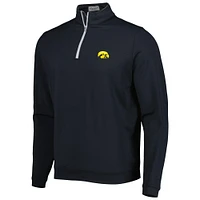 Men's Peter Millar Black Iowa Hawkeyes Perth Performance Quarter-Zip Top