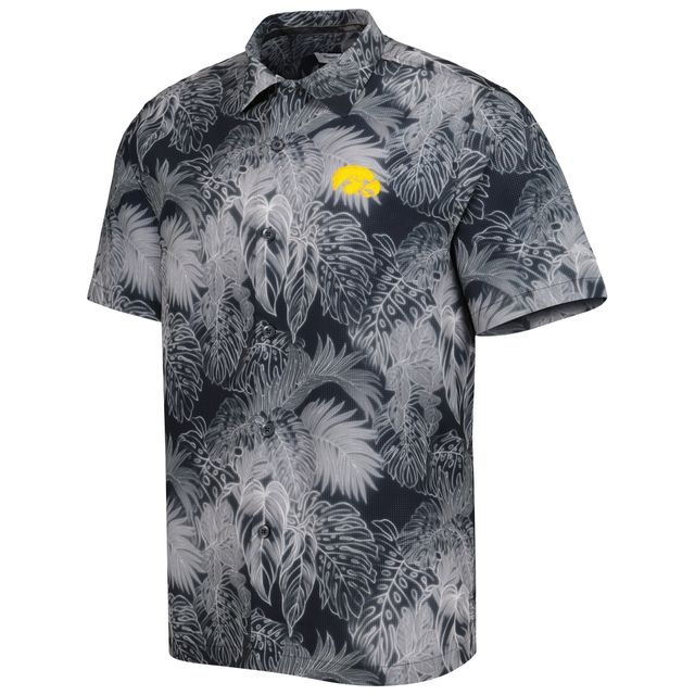 Chemise de camp boutonnée Tommy Bahama Iowa Hawkeyes Coast Luminescent Fronds IslandZone pour homme